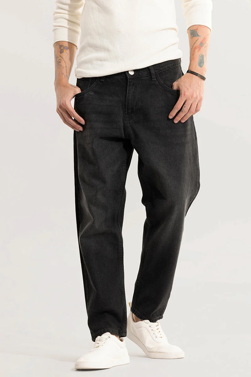 سنيتش Dusk Mid Black Baggy Fit Jeans